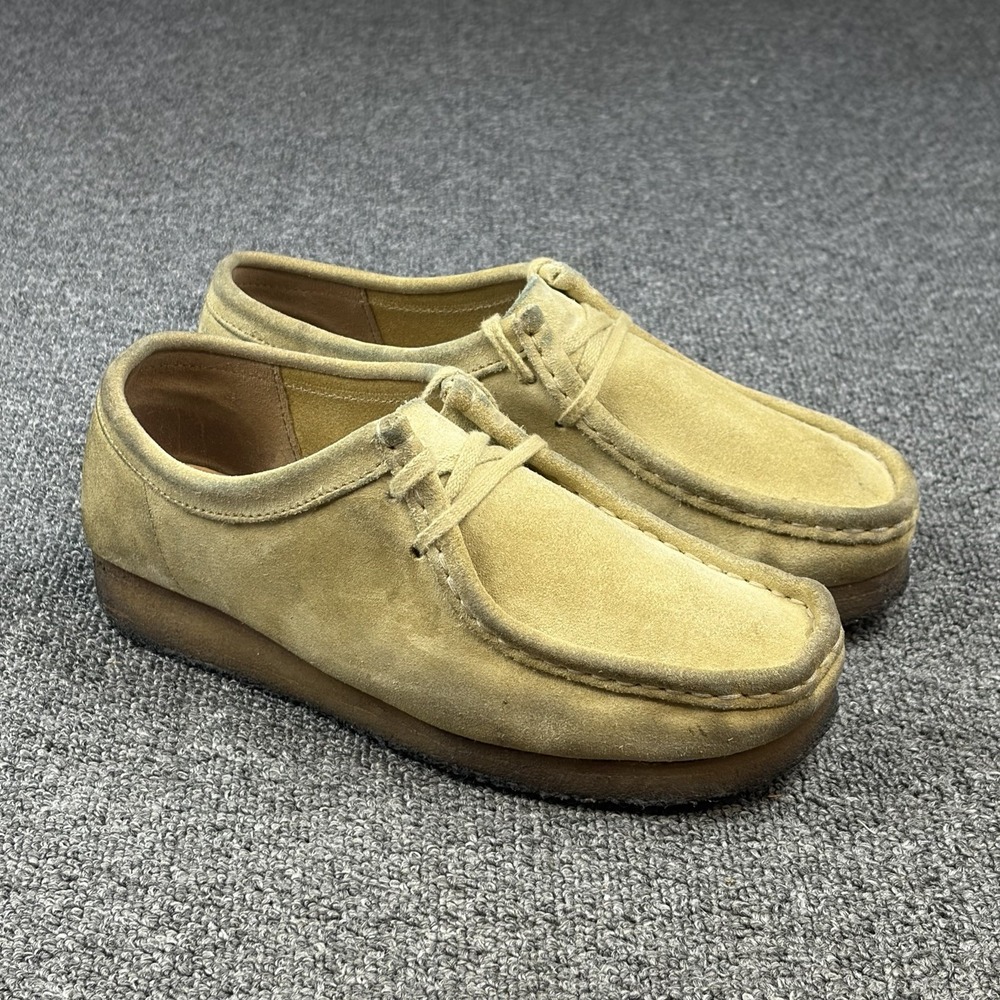 Clarks Originals Wallabee Low Maple Tan Suede Crepe Sole Moccasin Shoes Size 8M